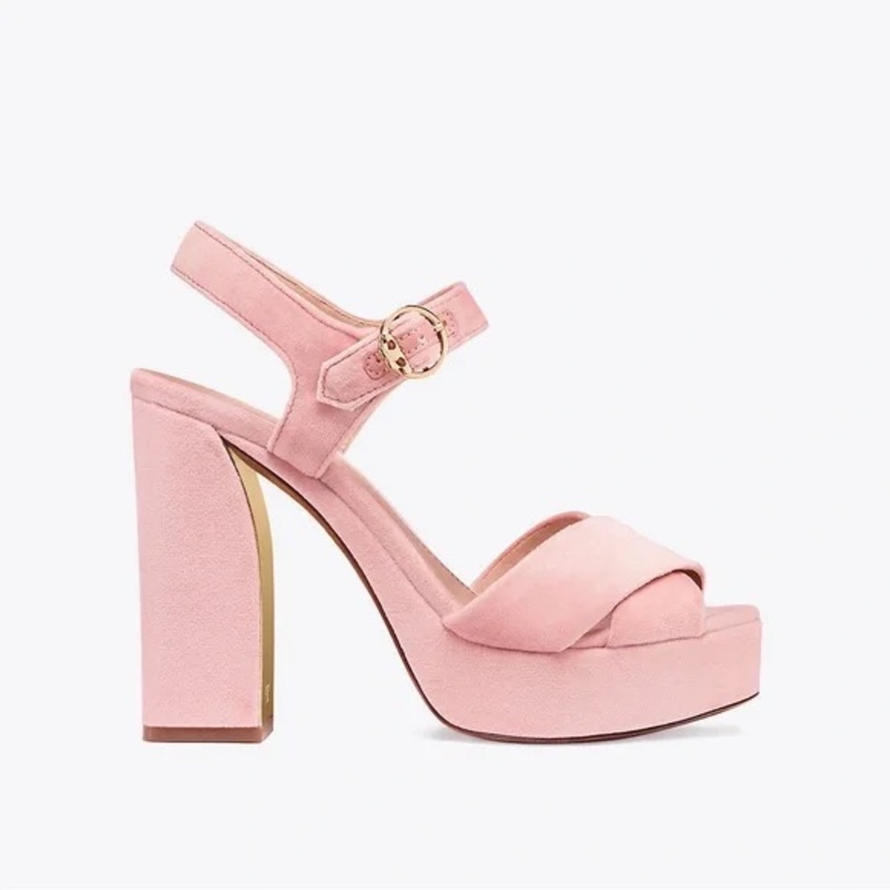 Tory Burch ballet pink Loretta 115mm platform sandal velvet. Size 9.5 - Picture 2 of 13
